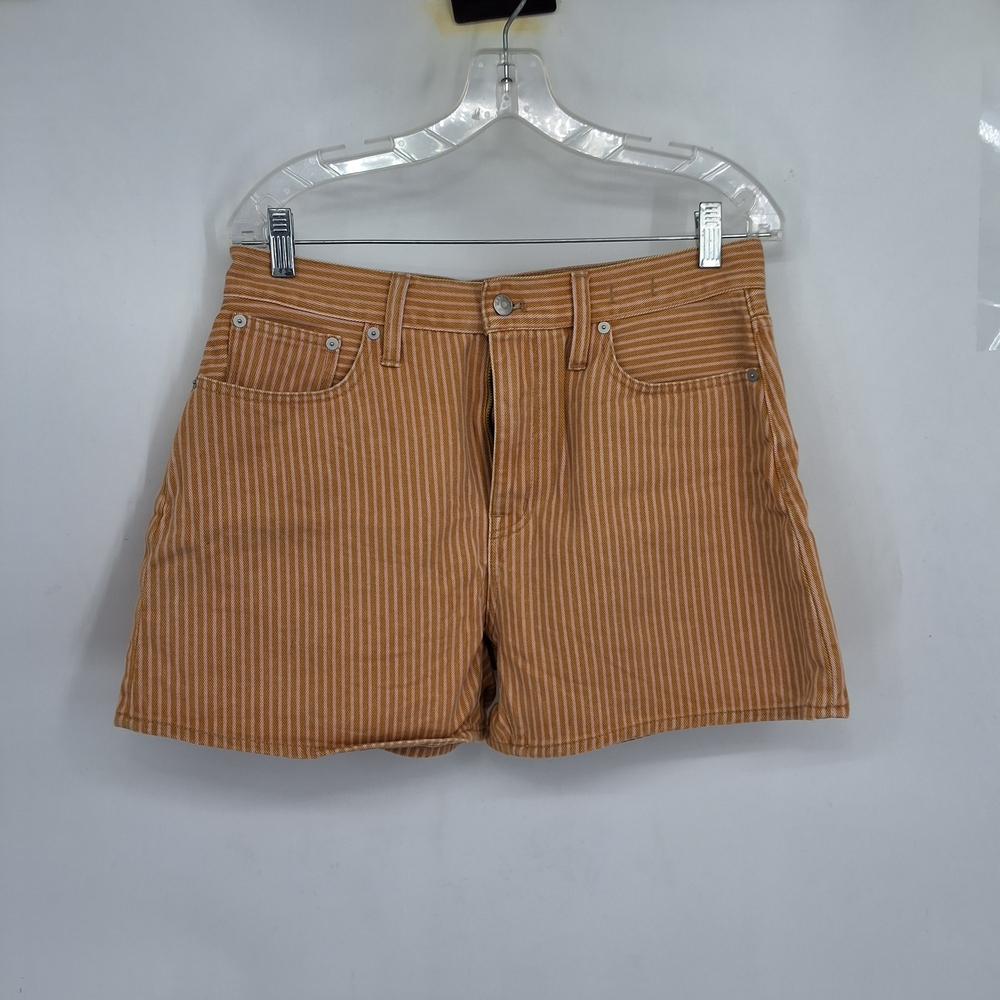 Madewell Sz 29 Tan Striped Jean Mom Shorts